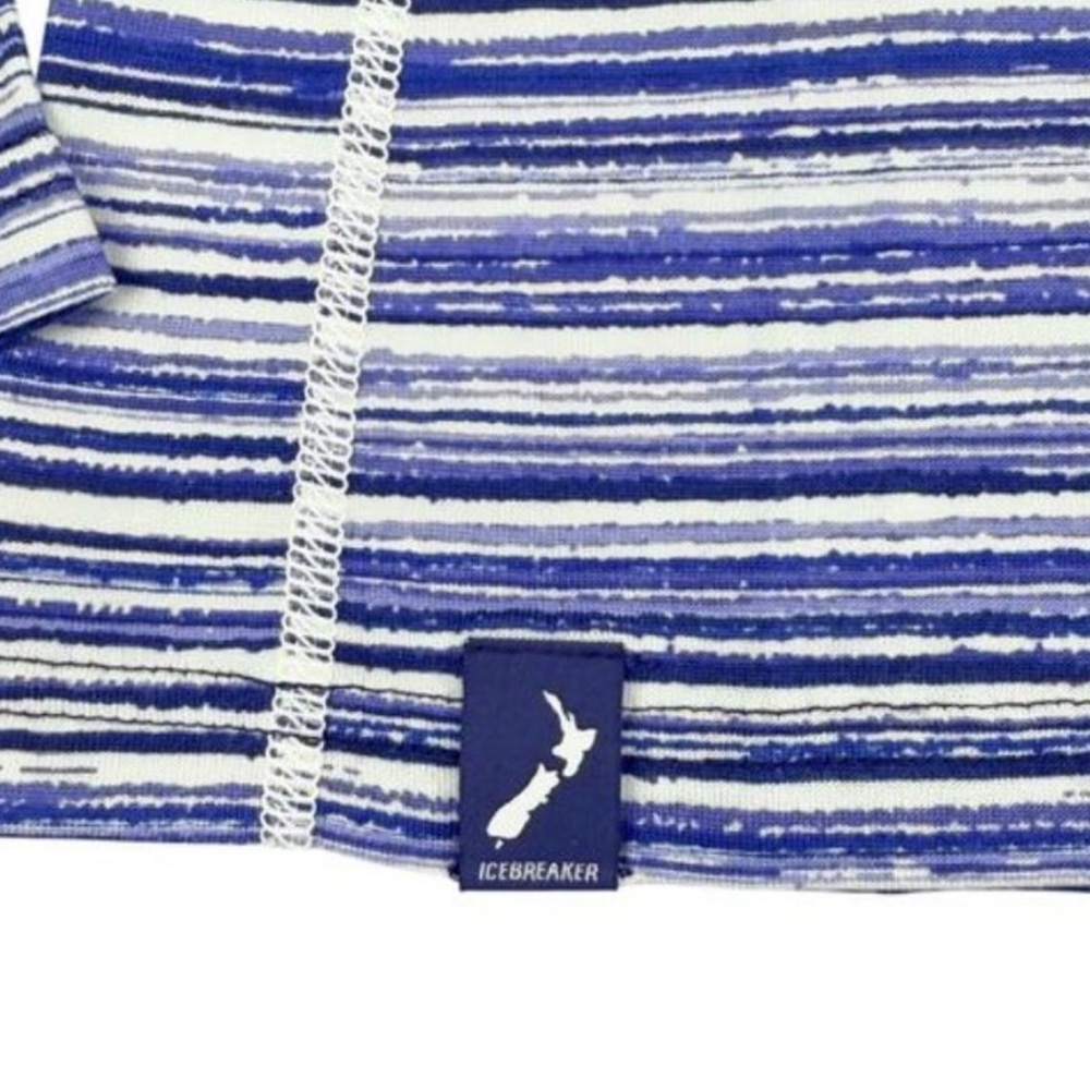 Icebreaker Blue and Gray Striped Merino Top - Picture 4 of 4